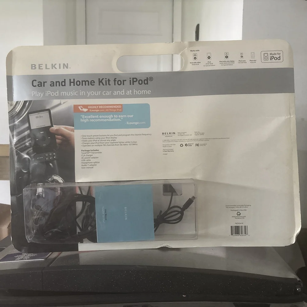 Belkin Car & Home Kit for iPod NEW Sealed.
